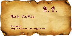 Mirk Vulfia névjegykártya